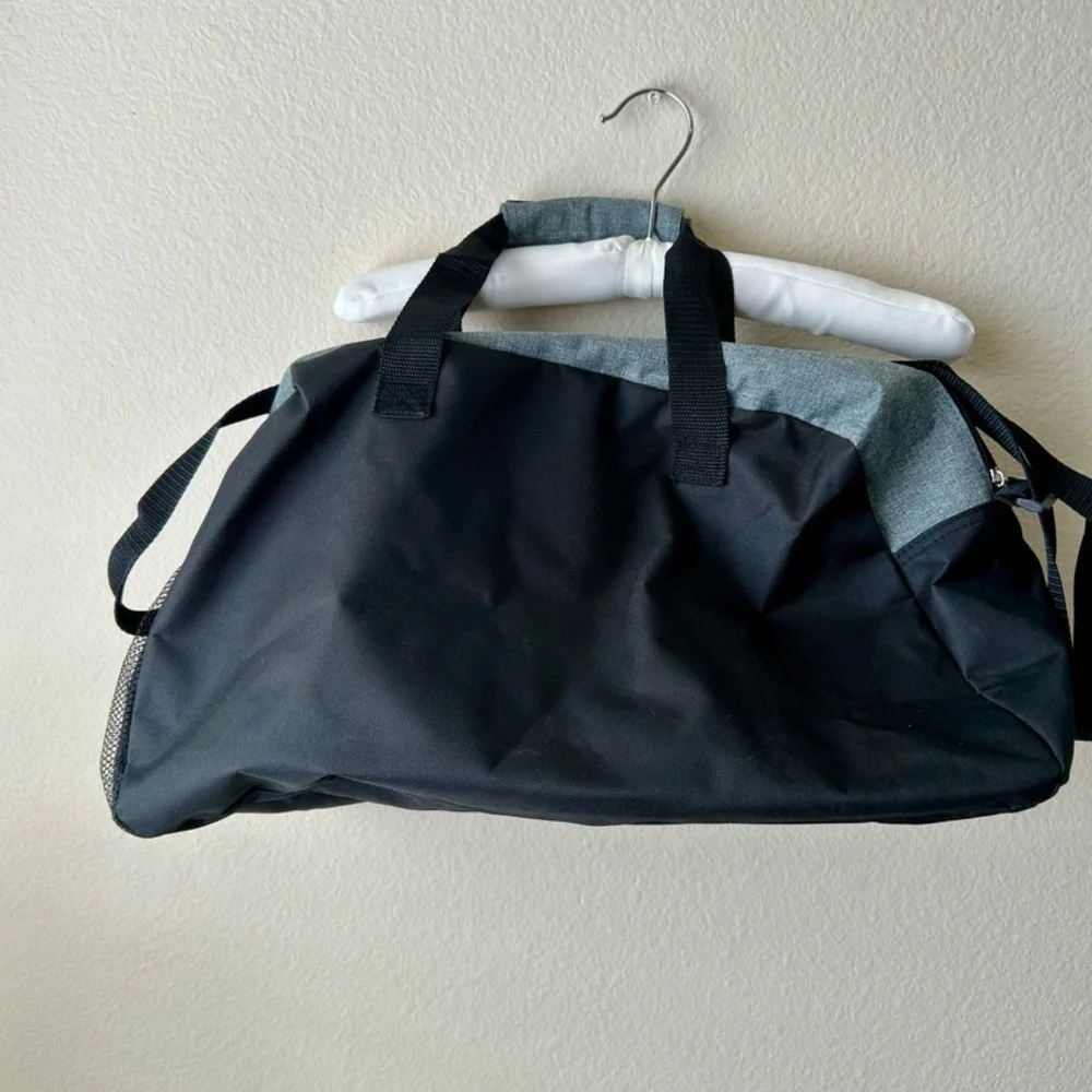Duke Duffle Bag Gray Black Handles Front zipper pocket side mesh pocket FOREVER